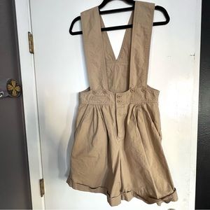 Vintage khaki overall shorts